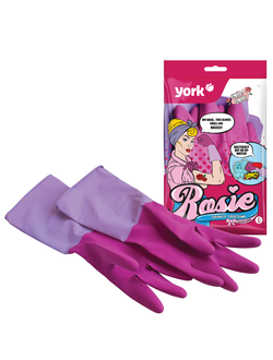 Перчатки резиновые  ароматизированные Роза YORK (L)