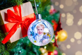 шар на елку с фото с двух сторон