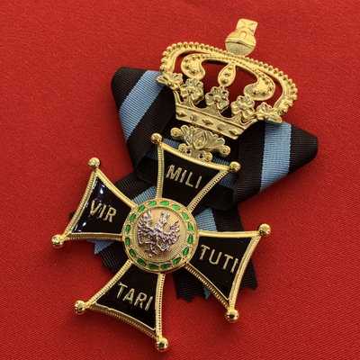 Орден Виртути Милитари или Военного Достоинства 1-й степени с бантом из муаровой ленты. Полноразмерная копия LUX! Лот № 61.