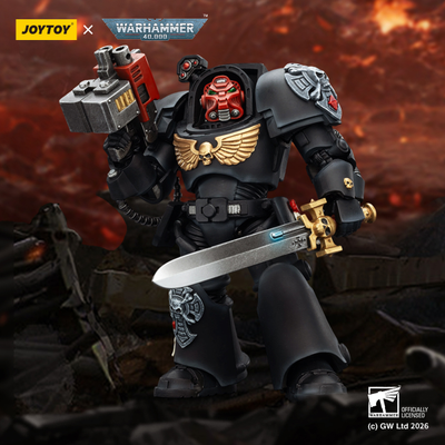 Терминатор Черных Храмовников (Warhammer 40K) - КОЛЛЕКЦИОННАЯ ФИГУРКА 1/18 Black Templars Terminator with Power Sword and Storm Bolter (JT03097) - JOYTOY