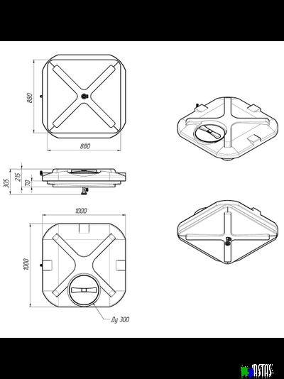Бак для душа «Rostok» 110л с подогревом (копия)