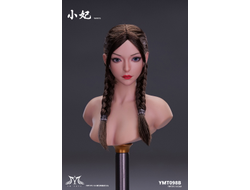 Женская голова (скульпт) с косами и подвижными глазами - 1/6 scale XIAO FEI (YMT098B) - YMTOYS