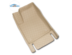 Коврики ЭЛИТ 3D бежевая экокожа и бежевая отстрочка ромб