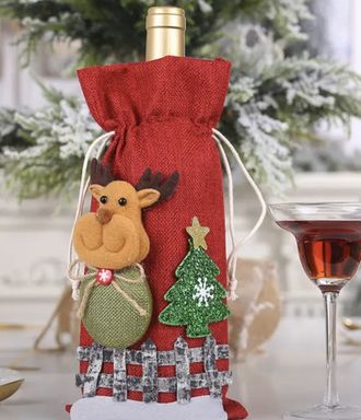 Рождественский чехол для винной бутылки