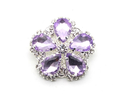 ПУГОВИЦЫ ДЕКОРАТИВНЫЕ СО СТРАЗАМИ, 34 мм. 50 шт. РК-00055. Цвет: лавандовый