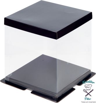 Коробка для торта Премиум 235*235*220, черная