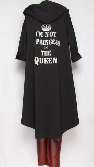 Платье "Капюшон молния асимметрия" чёрное р.52,56, синее 56