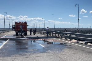 Террористическая атака на Крымский мост 17 июля. Источник: видео НАК России
