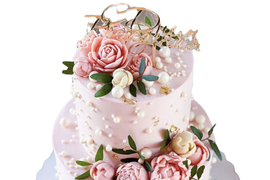 Двухярусный торт "С днём рождения"