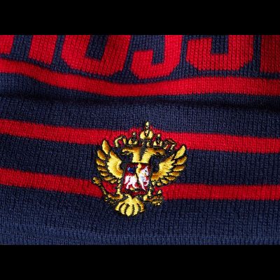 Шапка РОССИЯ детская сине-красная 11371