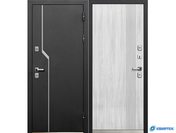 Дверь входная металлическая с терморазрывом Luxor Termo 1 Букле чёрный в Челябинске | КВИРТЕК