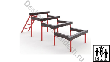 Элемент полосы препятствий разрушенная лестница