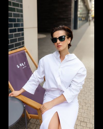 Рубашка с широким воротником (белый)