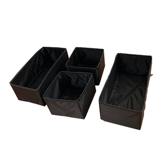 Набор коробок 4 штуки, черный (разные размеры)