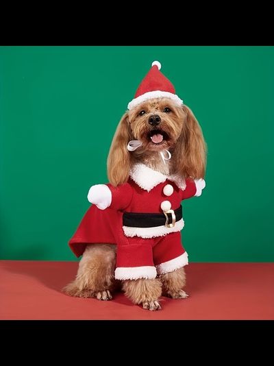 Новогодний костюм Санты для собак и кошек