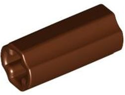 Technic, Axle Connector 2L Smooth with x Hole + Orientation, Reddish Brown (6538c / 4531751)