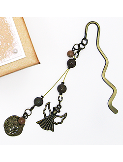 "Свет Ангелов". Книжная закладка с подвеской-ангелом, нефритом и яшмой