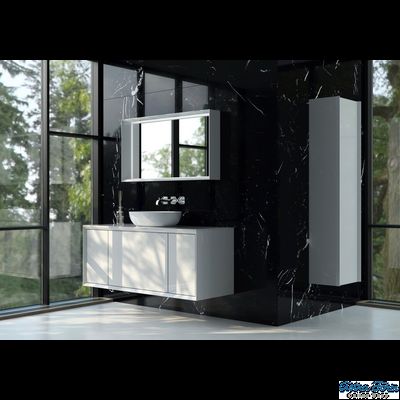 ШКАФ НИЖНИЙ ФРЕЙМ 1400-570-8 СТОЛЕШНИЦА НАТУРАЛЬНЫЙ МРАМОР BIANCO CARRARA