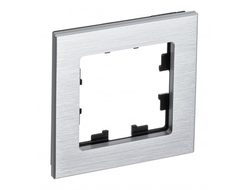 Рамка 1 пост металл серебро, серия AtlasDesign