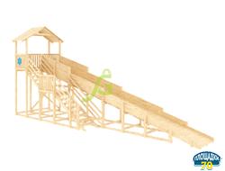 Зимняя горка "IgraGrad Snow Fox (Домик)", скат 10 м, без окраски