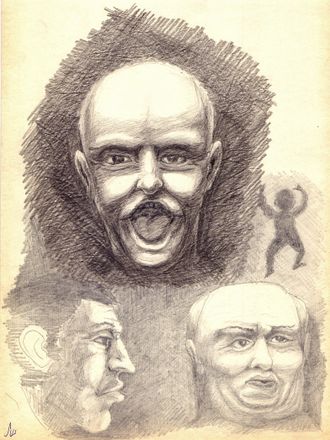 "Портреты" бумага карандаш Шилова Л.А. 1980-е годы