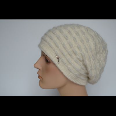 Белый вязаный берет для женщин Vizio Италия 8020 В