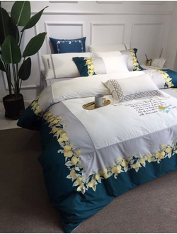 Постельное белье мако-сатин полутороспальное 150x200x1 180x230x1 50x70x1 70x70x1 TIS04-880