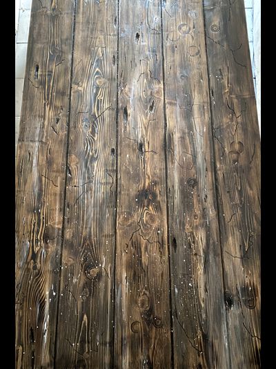 стол лофт из состаренной древесины для ресторана