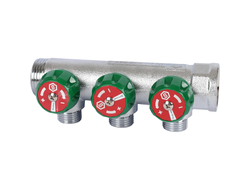 Коллектор регулирующий STOUT 3/4", 3 отвода 1/2" плоское уплотнение (Арт. SMB-6849-341203)