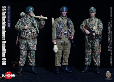 Немецкий десантник - Коллекционная ФИГУРА 1/6 WWII Fallschirmjager Bataillon 600 DER UNTERGANG 1945 (UD9043) - UJINDOU