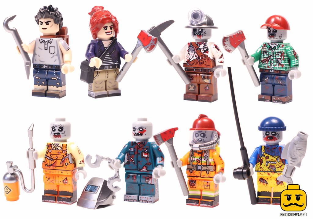 Набор зомби-апокалипсис 8 фигурок, совместимых с Лего