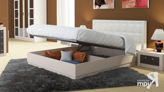 Кровать с подъемным механизмом и мягким изголовьем «Токио»