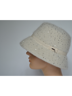 Vizio Collezione зимняя фетровая шляпа Италия с вязаной отделкой