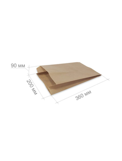 Крафт пакет без ручек 21х9х4 см.