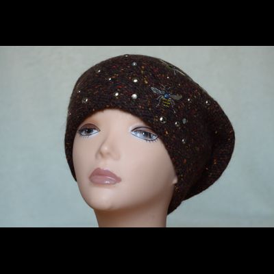 Коричневый берет с пчелами Vizio Италия 5866