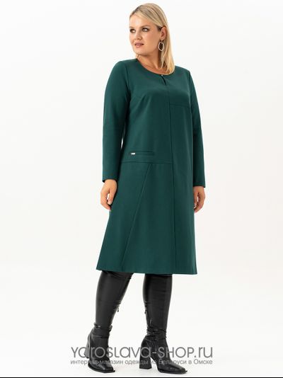 Трикотажное женское платье зеленого цвета