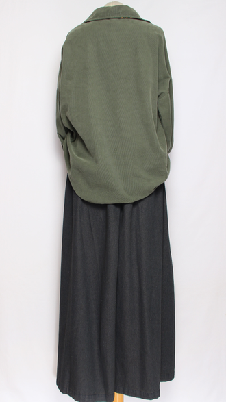 Рубашка Бохо вельветовая"КАРМАНЫ КЛАПАНЫ"  хаки до р.54