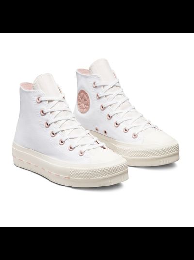 Кеды Converse Lift Platform Chuck Taylor All Star Crafted Canvas высокие белые на платформе