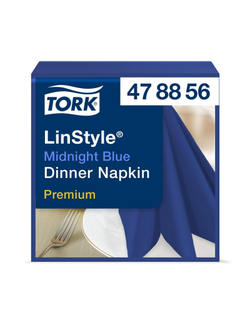 Салфетки Tork LinStyle Premium 39х39, синие 50шт/уп 478856