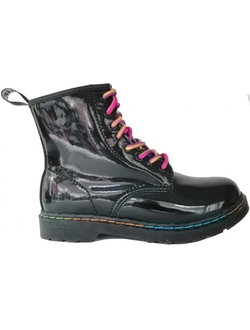 Ботинки Dr. Martens 1460 Rainbow Patent черные мужские