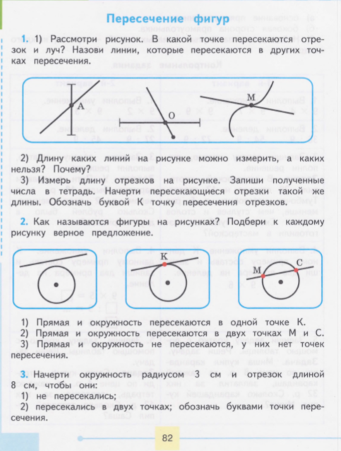 Луч в окружности. Задачи на построение окружности. Сколько точек пересечения имеет окружность. Луч пересекает окружность в двух точках 2 класс. Луч пересекает окружность в 2 точках.