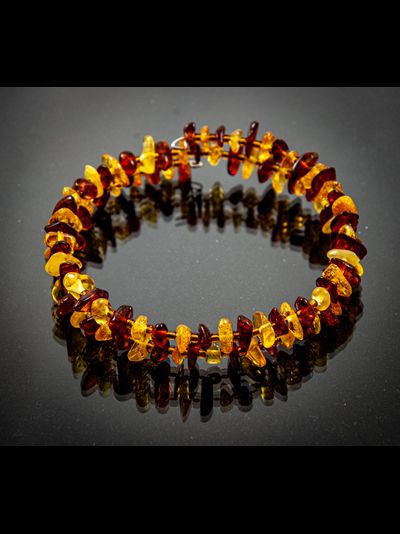 Браслет из янтаря, двойной , безразмерный