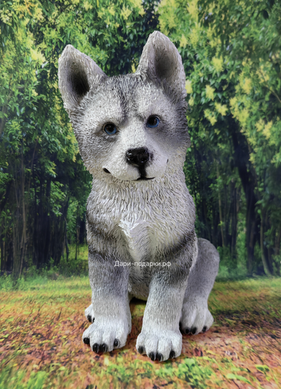 Хаски - садовая фигура 37*30*20см  1,7кг   экологичный полистоун Россия  2798/012979 Не боится влаги и перепадов температур