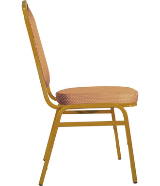 Банкетный стул Квадро 20мм – золотой, бежевая корона