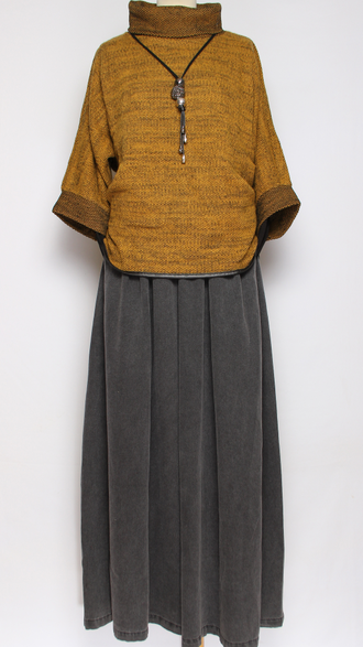 ДЖЕМПЕР БОХО "КИМОНО" однотонный хаки, горчичный, серый, бл.роза, фиолетовый до р.50