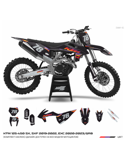 Наклейки на мотоцикл KTM 125-450 SX, SXF 2019-2022, EXC 2020-2023/GR8 #5881-5