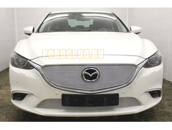 Защита радиатора Mazda 6 2015-2018 (Supreme, Supreme Plus, Executive) chrome верх PREMIUM