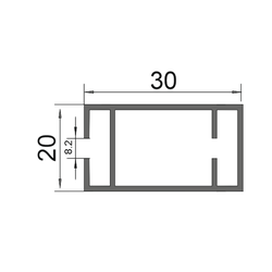 Алюминиевый ригель с закрытым пазом для торговых систем