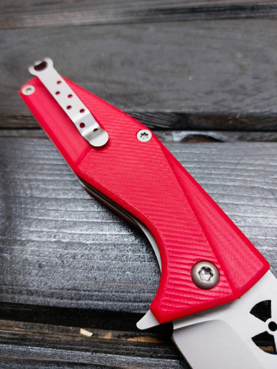 Складной нож URAN сталь AUS 10, рукоять G10, цвет красный