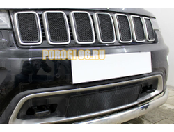 Защита радиатора Jeep Grand Cherokee (WK2) IV 2018- рестайлинг (Laredo, Limited, Trailhawk) black низ PREMIUM